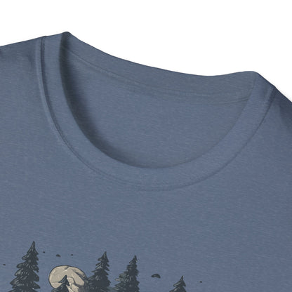 Rustic Minimalist Hiking Trail Shirt - Pine Trees and Rocks Forest Path Design - Outdoor Nature Lover Apparel Gift