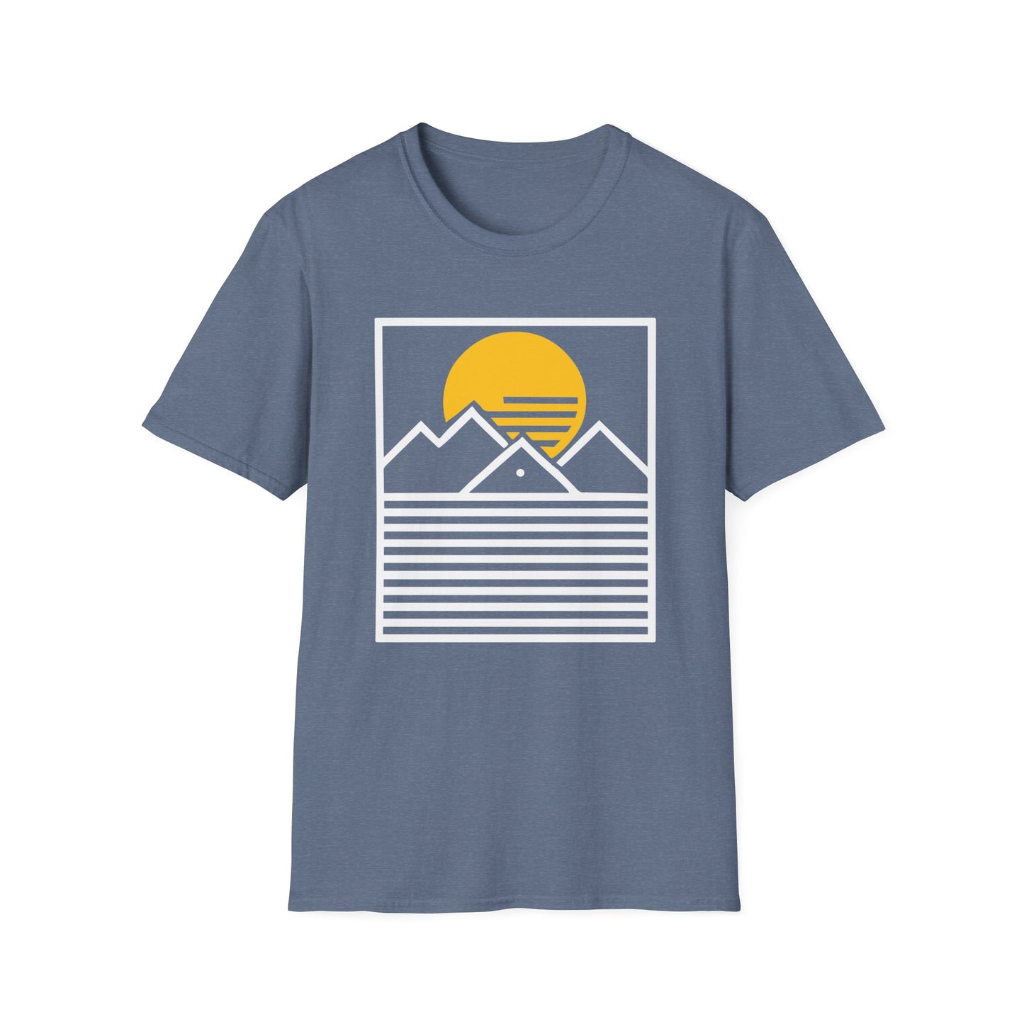 Minimal Rising Sun over the Mountains Graphic T-Shirt | Unisex