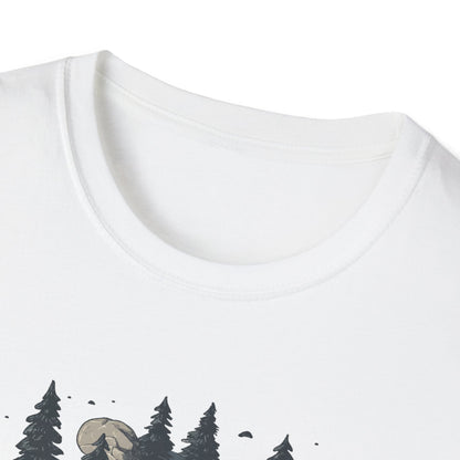 Rustic Minimalist Hiking Trail Shirt - Pine Trees and Rocks Forest Path Design - Outdoor Nature Lover Apparel Gift