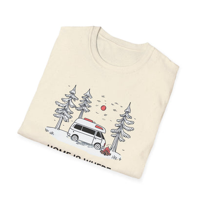 Home Is Where You Park It | Van Life Adventure T-Shirt, Camping Tee, Outdoor Lovers Gift, Road Trip Enthusiast, Minimalist Nature Shirt