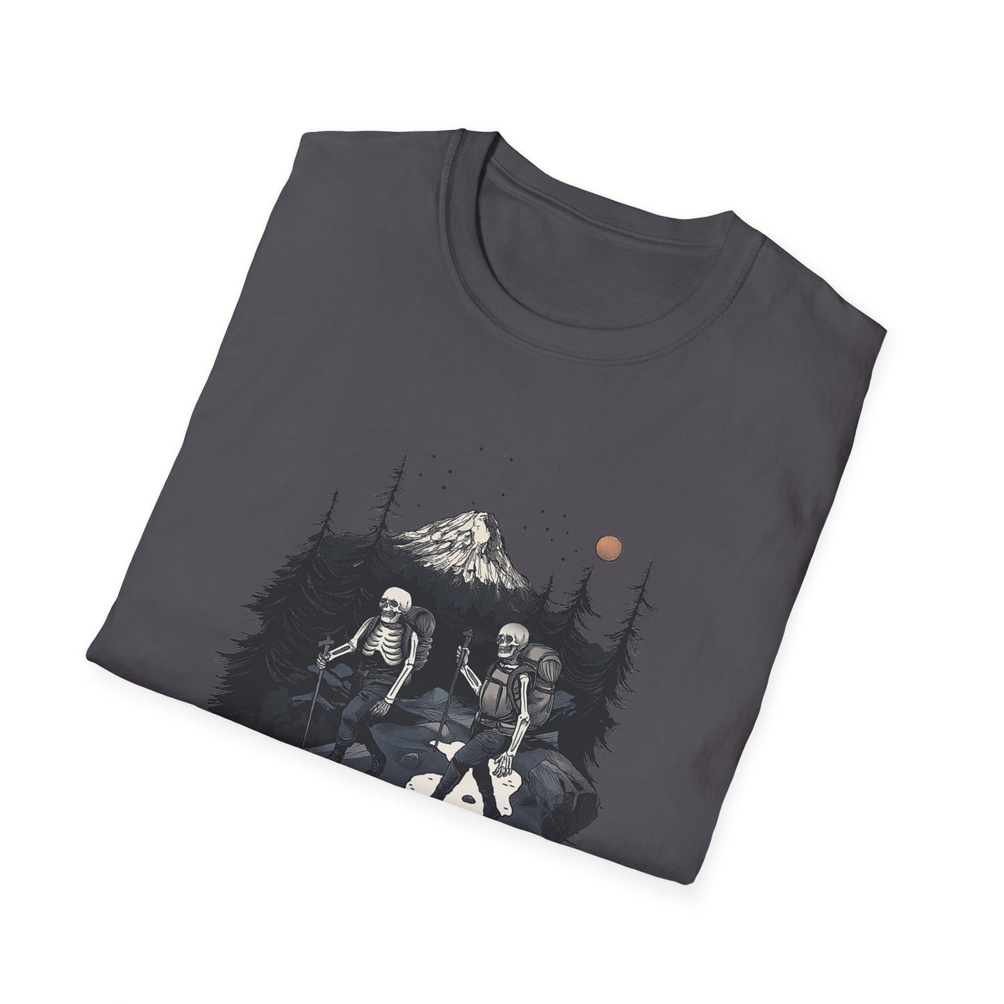 Skeleton Hiking Halloween T-Shirt | Mountain Wilderness Tee for Nature Lovers & Outdoor Enthusiasts