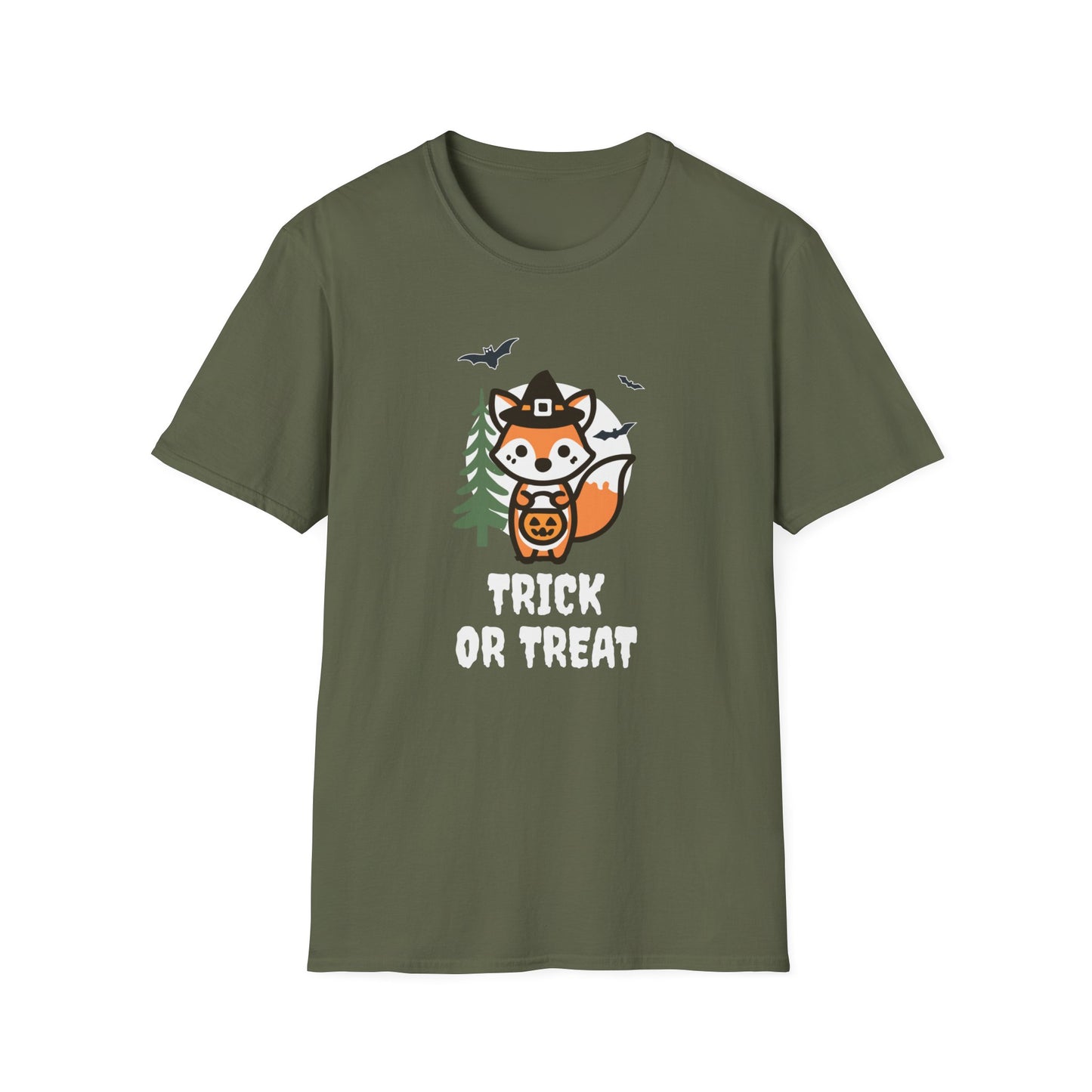 Cute Fox Halloween Trick or Treat T-Shirt | Adorable National Park Animal Illustration Tee | Perfect for Halloween and Nature Lovers