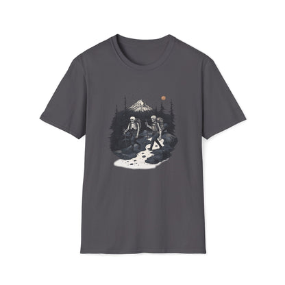 Skeleton Hiking Halloween T-Shirt | Mountain Wilderness Tee for Nature Lovers & Outdoor Enthusiasts