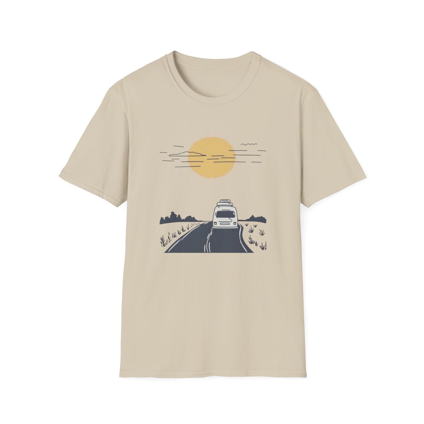 Chasing Sunsets Modern Van Life T-Shirt, Adventure Tee, Wanderlust Road Trip Shirt, Fun Outdoor Camping Top, Traveler Apparel Gift